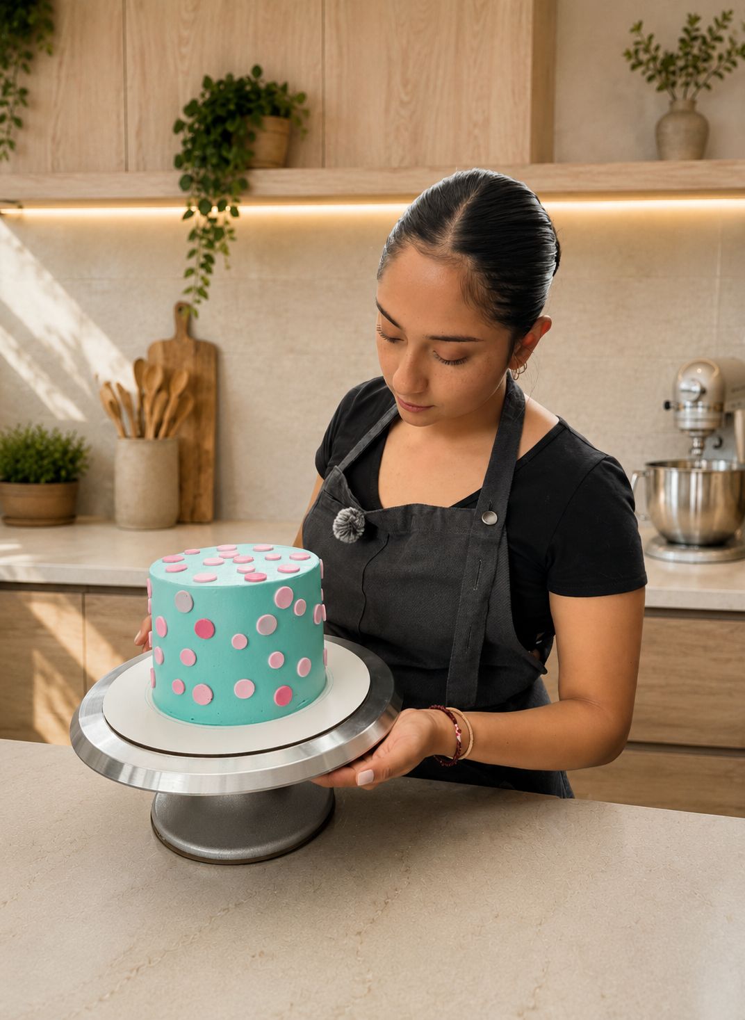 Portada del Recetario ButtercreamPro junto a un pastel decorado de ejemplo